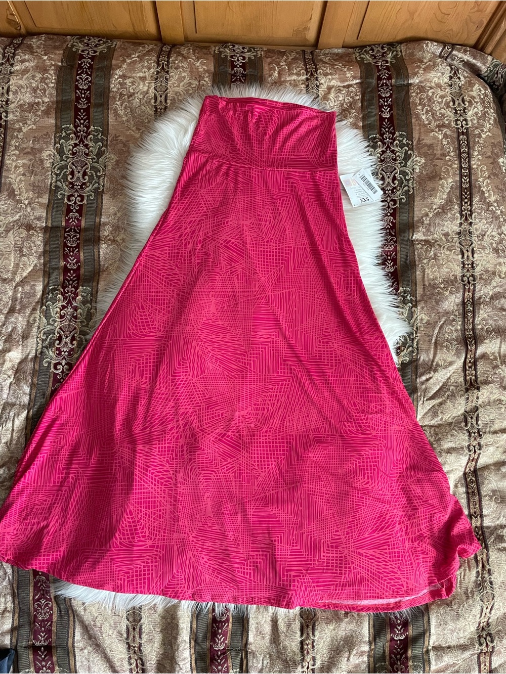 LuLaRoe Hot Pink Geometric Maxi Skirt